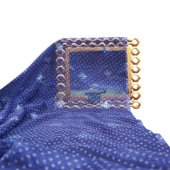 Organza Bandhani Print Embroidery - Navy blue - KCC165032