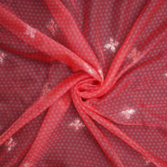 Organza Bandhani Floral Print Embroidery - Blush Pink - KCC165035
