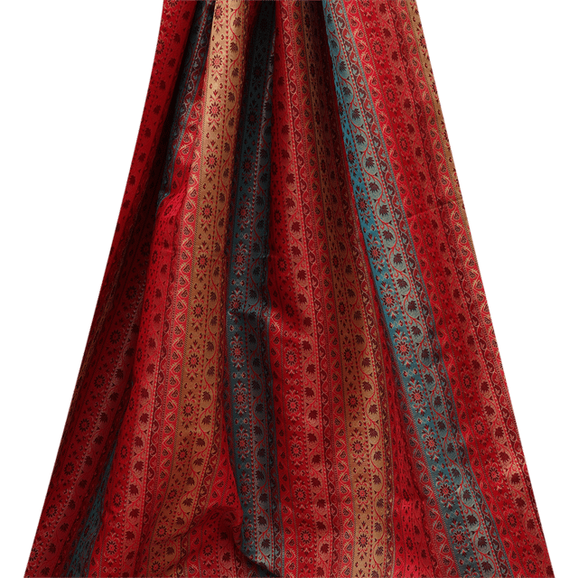 Muti - Colored Semi Brocade with traditional pattern stripes - KCC156346