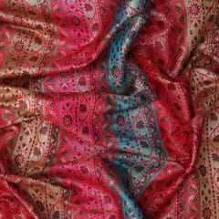 Muti - Colored Semi Brocade with traditional pattern stripes - KCC156346