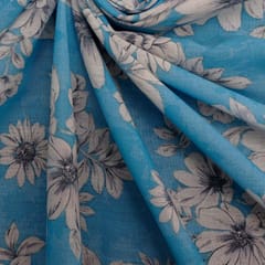 Cotton Floral Print - Blue - KCC11283