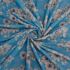 Cotton Floral Print - Blue - KCC11283