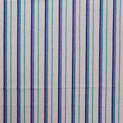Cotton  Multi - Colored Stripes Print - White - KCC127737