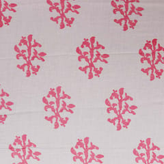 Cotton Floral Block Print - White - KCC150032