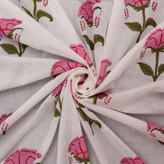 Cotton Floral Print - White - KCC128529
