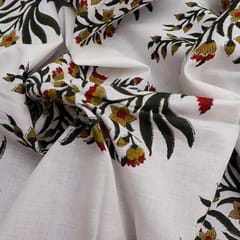 Cotton Floral Print - White - KCC128523