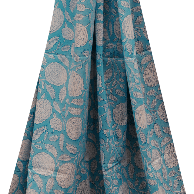 Cotton Floral Print - Blue - KCC128510