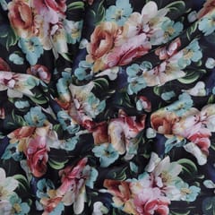 Spun Multi - Colored floral Print -  Black - KCC95554