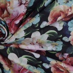Spun Multi - Colored floral Print -  Black - KCC95554