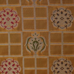 Brocade traditional pattern zari work - Mustard Yellow - KCC153651