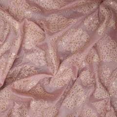 Nokia Silk Thread Sequins Embroidery - Baby Pink - KCC167110
