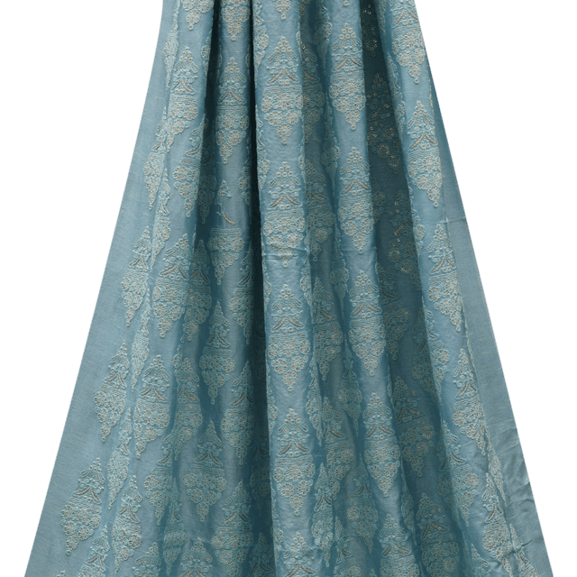 Nokia Silk Thread Sequins Embroidery - Aqua Blue - KCC167109