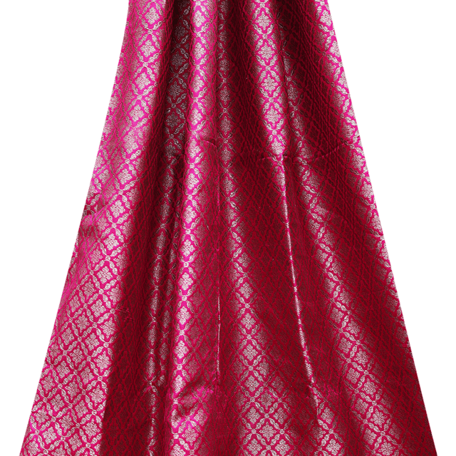 Pure Brocade with traditional pattern copper zari work  -Magenta Pink - KCC167227