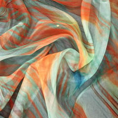 Organza Multi - Colored Wavy Stripe Print - KCC167763