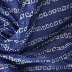 Organza  geometrical stripes Print - Navy Blue - KCC167751