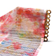Organza  Tie and Dye Stripe Print Embroidery - KCC167611