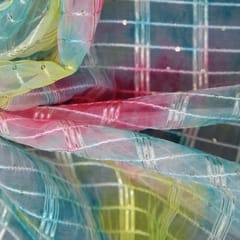 Organza Tie and Dye Stripe Print Embroidery - KCC167616