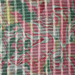 Organza Multi- Colored Stripe Print Embroidery - KCC167615