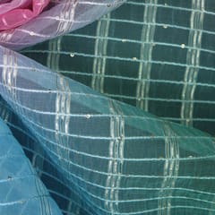Organza Tie and Dye stripe Print Embroidery - KCC167618