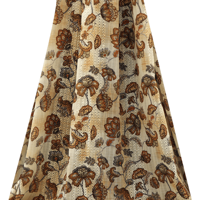 Mulmul Floral Print Embroidery - KCC139688