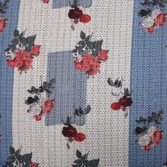 Mulmul White and blue Floral Print Print Embroidery - KCC141172