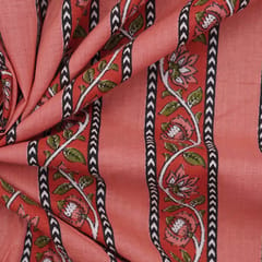 Cotton Traditional Floral Stripe Print - KCC132973