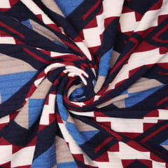 Woolen Lycra Geometrical Print - KCC18606