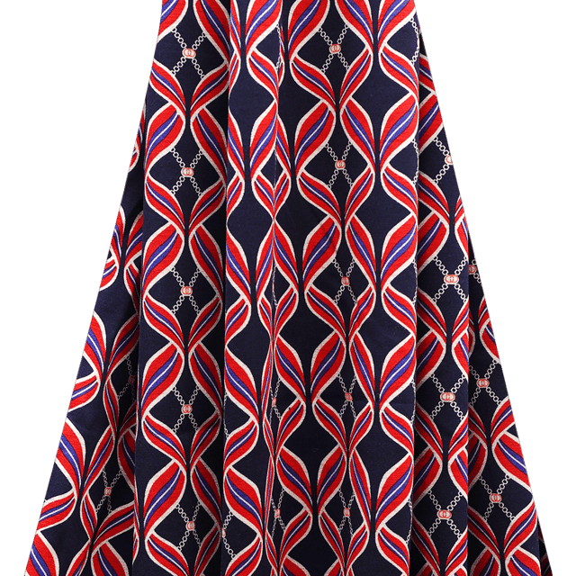 Woolen Wavy red and Black Stripes Print - KCC76182