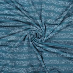 Woolen Stripe Printed - Teal - KCC15407