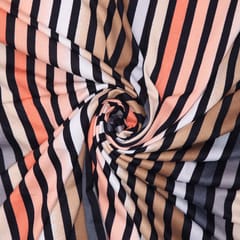 Woolen Multi Colored Stripe  Lycra Print - KCC117810