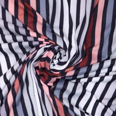 Woolen Multi Colored Stripe Lycra Print