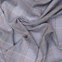 Woolen Check Print - Grey -KCC18290