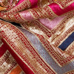 Georgette Multi-Colored Sequins lehriya Embroidery-  KCC173989