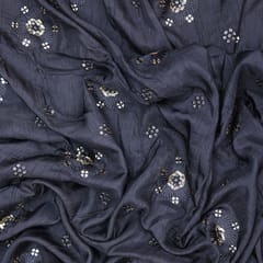Nokia Sequins Silk Embroidery-  Dusty blue- KCC102449