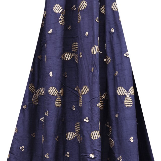 Nokia Silk Sequins Embroidery- Navy Blue- KCC101247