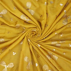 Nokia Silk Sequins Embroidery  - Yellow - KCC101245