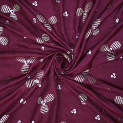 Nokia Silk Sequins Embroidery - Wine Color - KCC101246