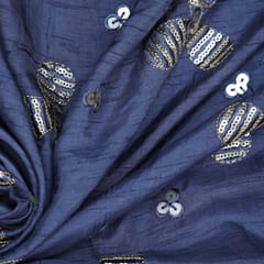 Nokia Silk Sequins Embroidery - navy blue- KCC101251