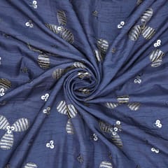 Nokia Silk Sequins Embroidery - navy blue- KCC101251
