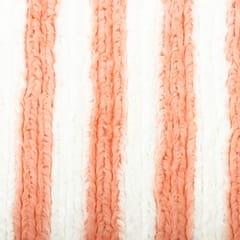 Woolen White and Orange Stripes Fur Fabric - KCC186393