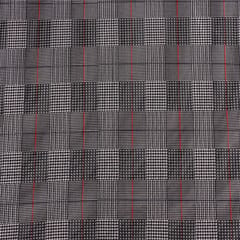 Black and White Checks Woolen Fabric - KCC165978