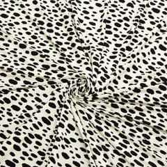 Crush Satin Polka Dot Printed Fabric – Black and White - KCC166002