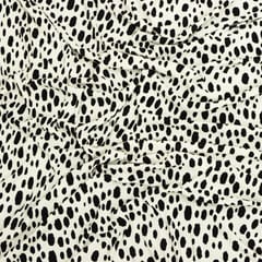 Crush Satin Polka Dot Printed Fabric – Black and White - KCC166002