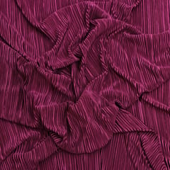Wine shade Stripe Crush Satin Fabric - KCC185125