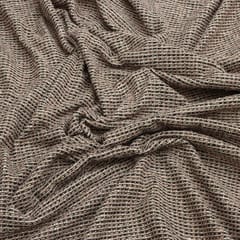Rugged tone with Cream, black and Blush Colored Stripes woolen Fabric - KCC190872