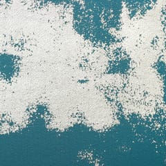 Metallic Silver foil print on ocean blue georgette fabric - KCC151989
