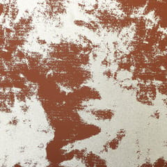 Metallic gold foil print on rust brown georgette fabric - KCC151986