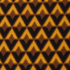 Mustard and Black Contemporary Print Banana Crepe Fabric