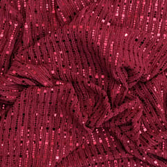 Burgundy Red Shimmer Patch Work Lycra