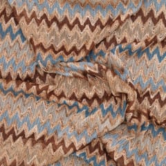 Subtle Brown Toned Multicoloured Woolen Zig-Zag Print